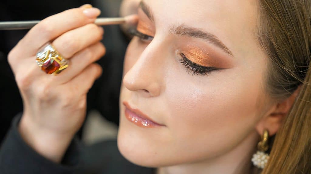 Classic European make-up using nude colors
