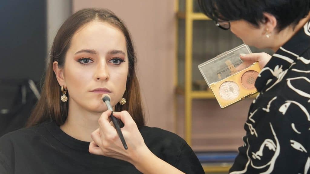 Classic European make-up using nude colors