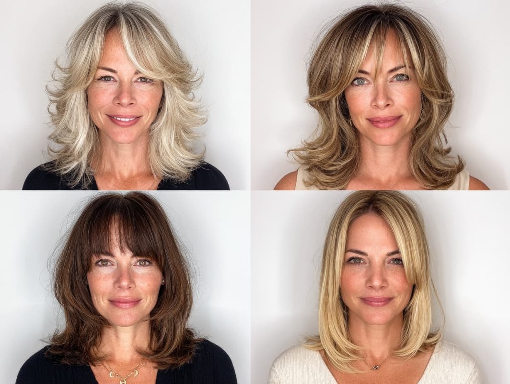 Medium hairstyles for women over 50, lobs, shoulder-length styles