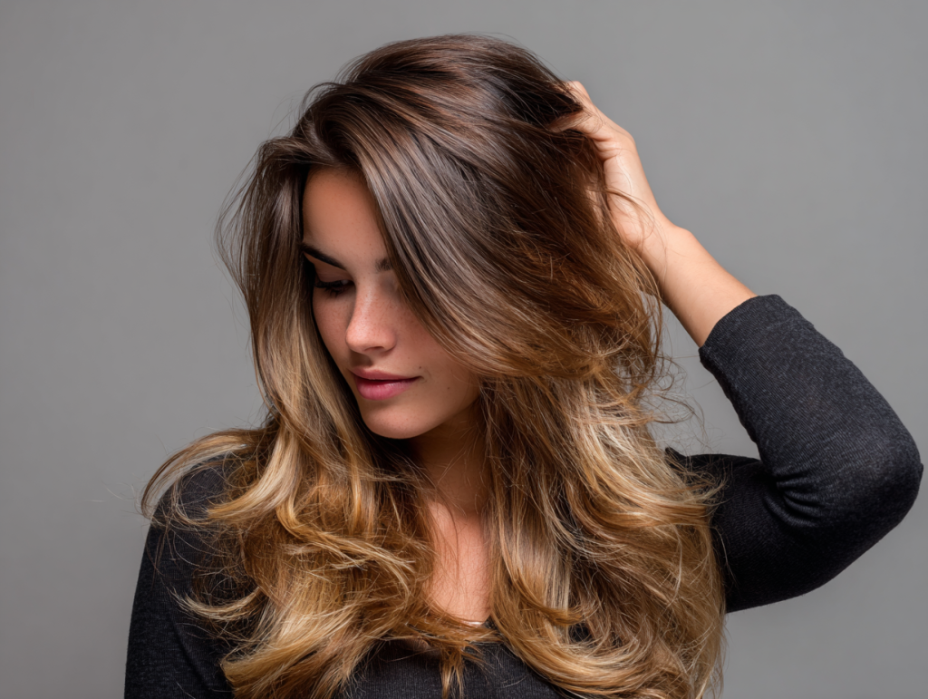 Mevcut saç modelini modernize etme, ön perçem, soft ombre ve hacim kazandırma
