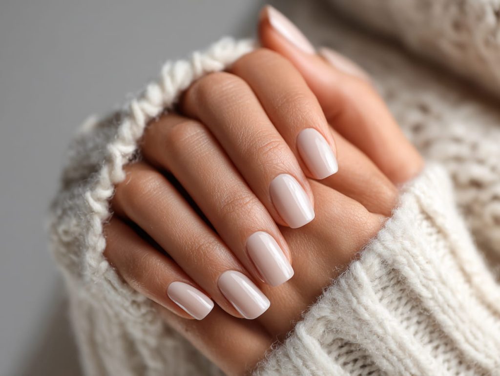 Luxury gel nails with glossy finish and elegant manicure