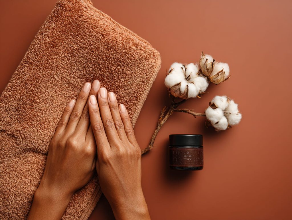 Daily gel nail care with cuticle oil and hand cream